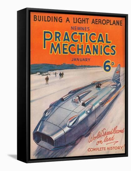 1930s UK Practical Mechanics Magazine Cover-null-Framed Stretched Canvas