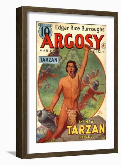 1930s USA Tarzan Argosy Magazine Cover-null-Framed Giclee Print