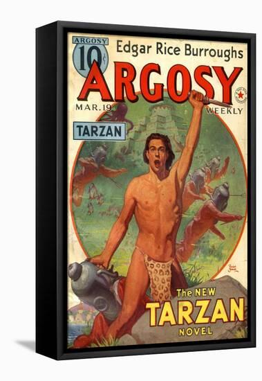 1930s USA Tarzan Argosy Magazine Cover-null-Framed Stretched Canvas