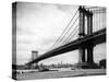 1930s View of Manhattan Bridge across East River from Brooklyn New York City-null-Stretched Canvas