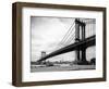 1930s View of Manhattan Bridge across East River from Brooklyn New York City-null-Framed Photographic Print