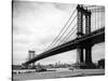 1930s View of Manhattan Bridge across East River from Brooklyn New York City-null-Stretched Canvas