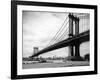 1930s View of Manhattan Bridge across East River from Brooklyn New York City-null-Framed Photographic Print