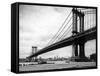 1930s View of Manhattan Bridge across East River from Brooklyn New York City-null-Framed Stretched Canvas