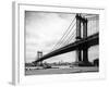 1930s View of Manhattan Bridge across East River from Brooklyn New York City-null-Framed Photographic Print