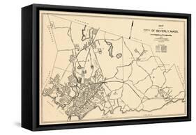 1932, Beverly City Map, Massachusetts, United States-null-Framed Stretched Canvas