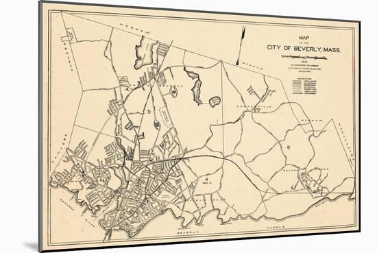 1932, Beverly City Map, Massachusetts, United States-null-Mounted Giclee Print