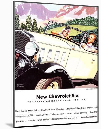 1932 GM New Chevrolet Six-null-Mounted Art Print