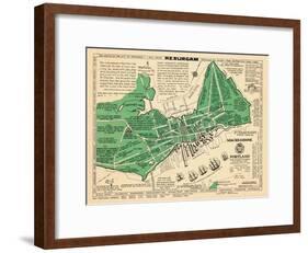 1932, Portland Historical Facts Map, Maine, United States-null-Framed Giclee Print