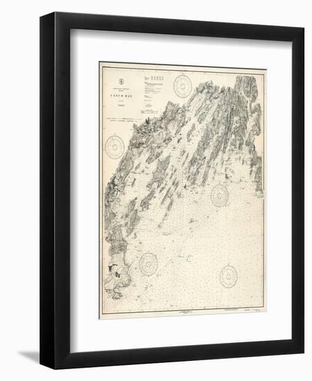 1933, Casco Bay Chart, Maine, Maine, United States-null-Framed Giclee Print