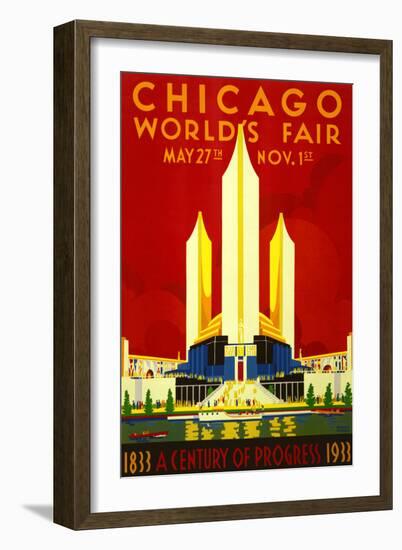 1933 Chicago World’s Fair-Vintage Poster-Framed Art Print