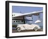 1935 Auburn 851 Speedster with Sunderland flying boat-null-Framed Premium Photographic Print