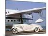 1935 Auburn 851 Speedster with Sunderland flying boat-null-Mounted Premium Photographic Print