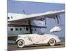 1935 Auburn 851 Speedster with Sunderland flying boat-null-Mounted Photographic Print