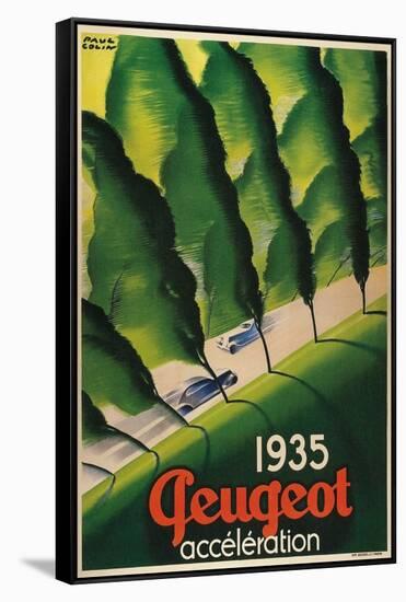 1935 Peugeot Acceleration-null-Framed Stretched Canvas