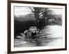 1935 Singer 1.5 Litre Le Mans Taking Part in a Water Splash Trial, (1935)-null-Framed Photographic Print