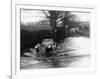 1935 Singer 1.5 Litre Le Mans Taking Part in a Water Splash Trial, (1935)-null-Framed Photographic Print