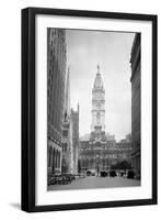 1936 View Down North Broad Street to the Philadelphia City Hall-null-Framed Premium Photographic Print