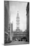 1936 View Down North Broad Street to the Philadelphia City Hall-null-Mounted Premium Photographic Print