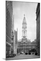 1936 View Down North Broad Street to the Philadelphia City Hall-null-Mounted Photographic Print