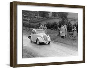 1937 Fiat 500 Coupe Competing in the Welsh Rally-null-Framed Photographic Print