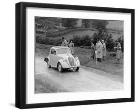 1937 Fiat 500 Coupe Competing in the Welsh Rally-null-Framed Photographic Print
