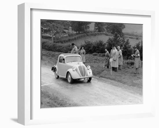 1937 Fiat 500 Coupe Competing in the Welsh Rally-null-Framed Photographic Print