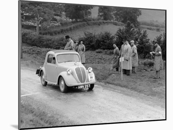 1937 Fiat 500 Coupe Competing in the Welsh Rally-null-Mounted Photographic Print