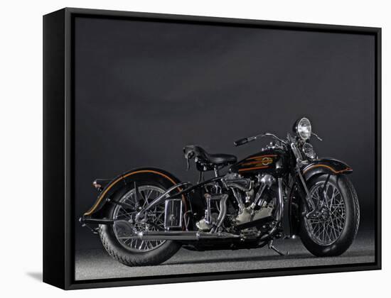 1937 Harley Davidson ELS Knucklehead-S^ Clay-Framed Stretched Canvas