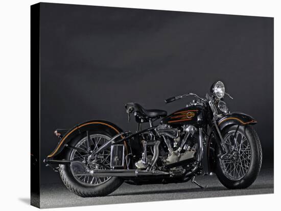 1937 Harley Davidson ELS Knucklehead-S^ Clay-Stretched Canvas