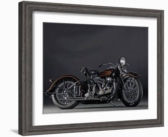 1937 Harley Davidson ELS Knucklehead-S^ Clay-Framed Photographic Print