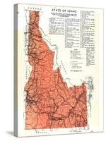 1937, Idaho State Map, Idaho, United States-null-Stretched Canvas