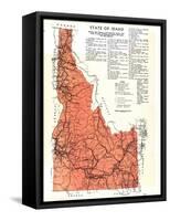 1937, Idaho State Map, Idaho, United States-null-Framed Stretched Canvas
