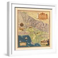 1937, Los Angeles 1937c Modern Map Depicting Old Spanish and Mexican Ranchos, California, United St-null-Framed Giclee Print