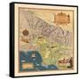 1937, Los Angeles 1937c Modern Map Depicting Old Spanish and Mexican Ranchos, California, United St-null-Framed Stretched Canvas