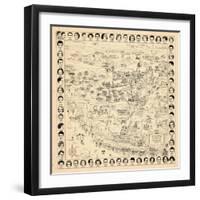 1937, Los Angeles Movie Star Map, California, United States-null-Framed Premium Giclee Print