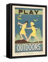 1938 Character Culture Citizenship Guide Poster, Play Outdoors-null-Framed Stretched Canvas