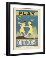 1938 Character Culture Citizenship Guide Poster, Play Outdoors-null-Framed Giclee Print