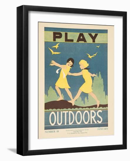 1938 Character Culture Citizenship Guide Poster, Play Outdoors-null-Framed Giclee Print