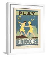 1938 Character Culture Citizenship Guide Poster, Play Outdoors-null-Framed Giclee Print