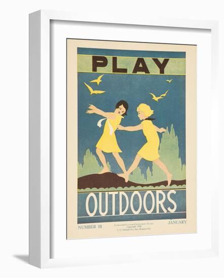 1938 Character Culture Citizenship Guide Poster, Play Outdoors-null-Framed Giclee Print