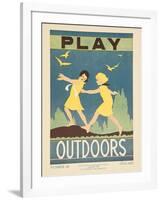 1938 Character Culture Citizenship Guide Poster, Play Outdoors-null-Framed Giclee Print