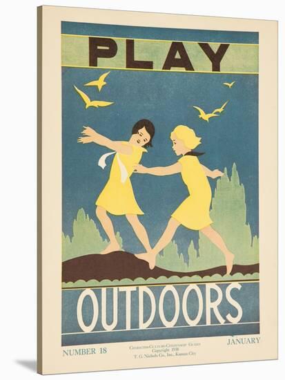 1938 Character Culture Citizenship Guide Poster, Play Outdoors-null-Stretched Canvas