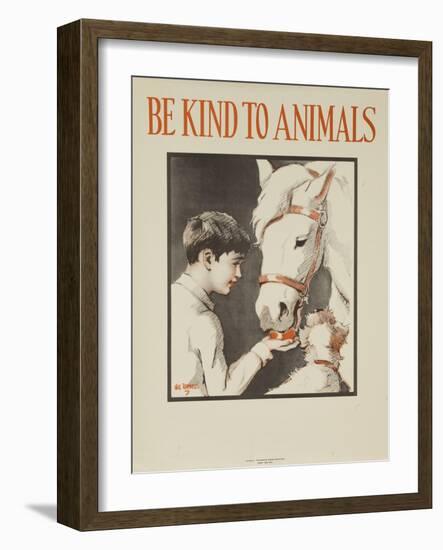 1939 Be Kind to Animals, American Civics Poster, Horse Stall-null-Framed Giclee Print