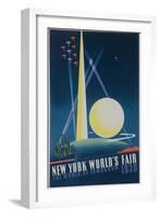 1939 New York World's Fair Poster, the World of Tomorrow, Blue-null-Framed Giclee Print