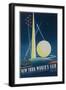 1939 New York World's Fair Poster, the World of Tomorrow, Blue-null-Framed Premium Giclee Print