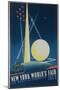 1939 New York World's Fair Poster, the World of Tomorrow, Blue-null-Mounted Premium Giclee Print