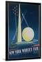 1939 New York World's Fair Poster, the World of Tomorrow, Blue-null-Framed Giclee Print