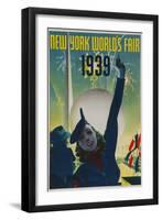 1939 New York World's Fair Poster, Woman in Blue-null-Framed Giclee Print