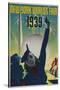 1939 New York World's Fair Poster, Woman in Blue-null-Stretched Canvas